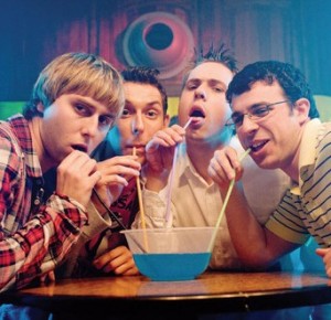 Actors Joe Thomas, Simon Bird, James Buckley and Blake Harrison 