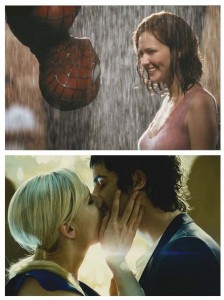 Top: upside down with Spider-Man (2002, Marvel).Bottom: the right side up, with Jim Sturgess in "Upside Down" - (Studio 37) 
