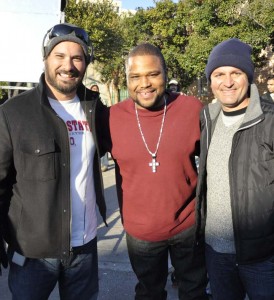 "The Power of Few" team: Director Leone Marucci, actor Anthony Anderson, and exc. producer Roy Kurtluyan. 