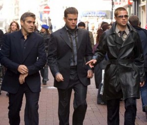 Oceans Twelve Actors George Clooney, Matt Damon, Brad Pitt
