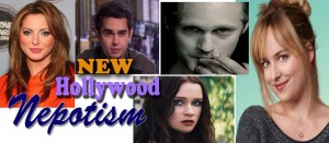 Five examples of Hollywood Nepotism gone right, clockwise: Eva Amurri, Max Minghella, Alexander Skarsgard, Dakota Johnson, and Alice Englert. 