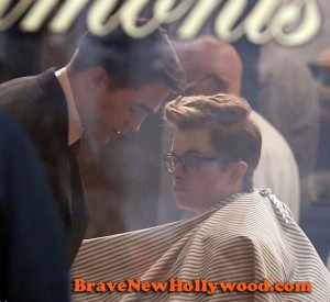 "LIFE" shooting in Toronto. Robert Pattinson as photographer Dennis Stock, and Dane Dehaan, dressed up as James Dean. photo: Pacific Coast News