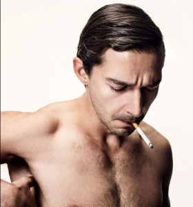 Shia Labeouf on the poster for Nymphomaniac 