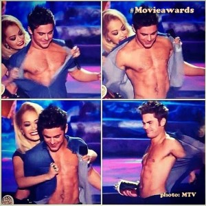 That shirtless moment by Zac Efron, at MTV Movie Awards 2014