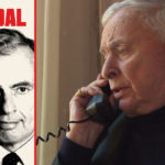 R to L: the poster for the Gore Vidal documentary, Right; the American literary figure, Gore Vidal on the phone