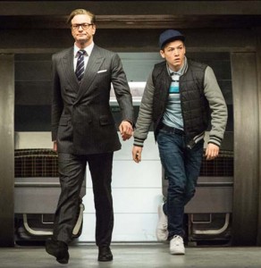 Colin Firth & Taron Egerton in a still from 20th Century Fox action-comedy "Kingsman: The Secret Service"