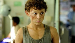 British newcomer, Tom Holland as Lucas in 2012 disaster movie "The Impossible."