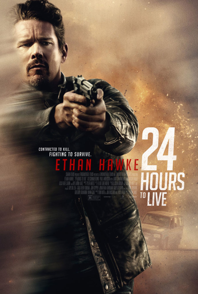 Ethan Hawke is a man of action in Brian Smrz' 24 HOURS TO LIVE (2017) action, thriiller - Saban Films