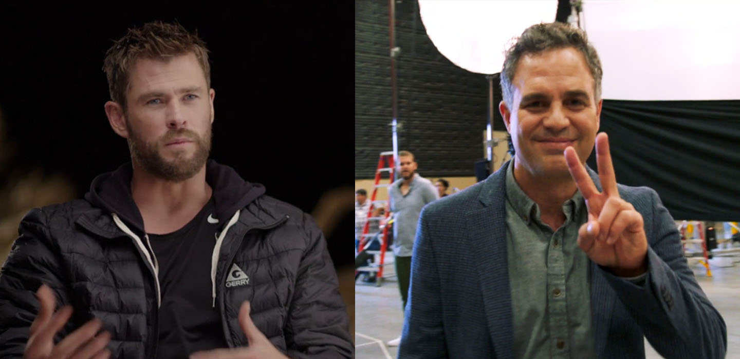 Chris Hemsworth and Mark Ruffalo were among Marvel Studios' cast of superheroes in a secret location in Atlanta, GA