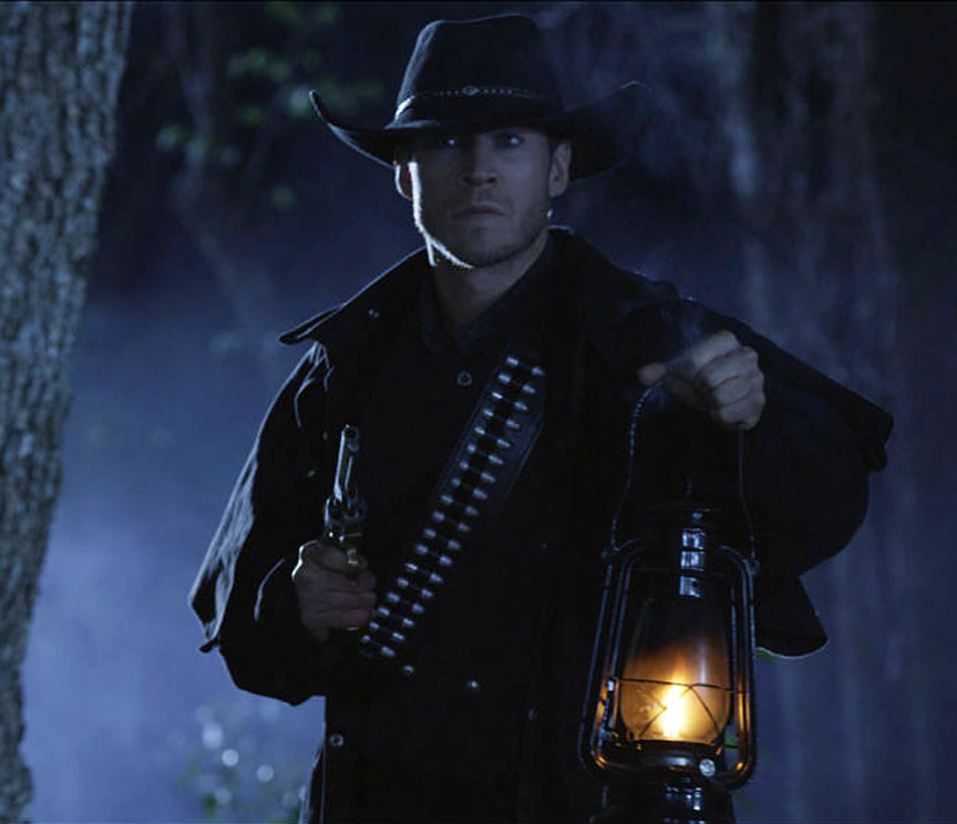 Ready for action: As Colt, the old-West gunslinger in HOWLERS movie.