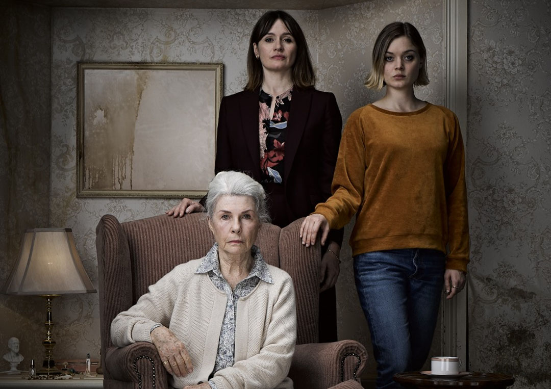 three actresses of RELIC horror movie, L to R; Emily Mortimer, Bella Heathcote, and seated, Robyn Nevine