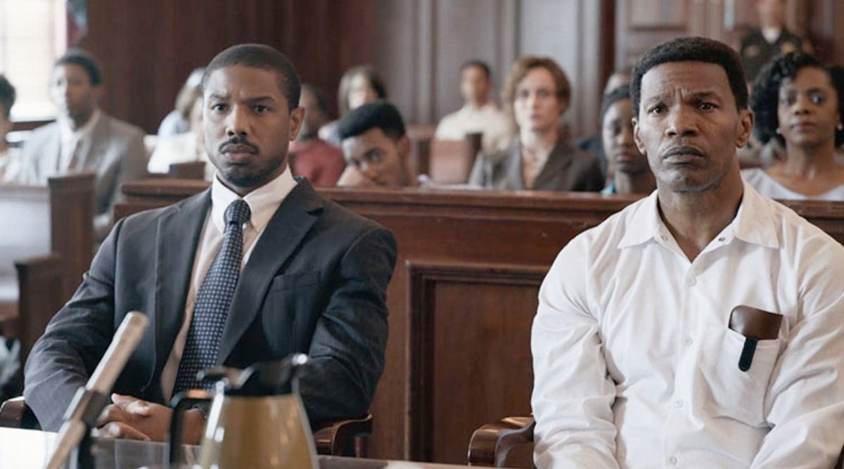 L-R: Actors, Michael B. Jordan and Jamie Foxx in JUST MERCY - Warner Bros Pictures