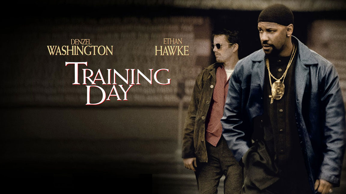 Ethan Hawke and Denzel Washington featured on the film poster of TRAINING DAY (2001)