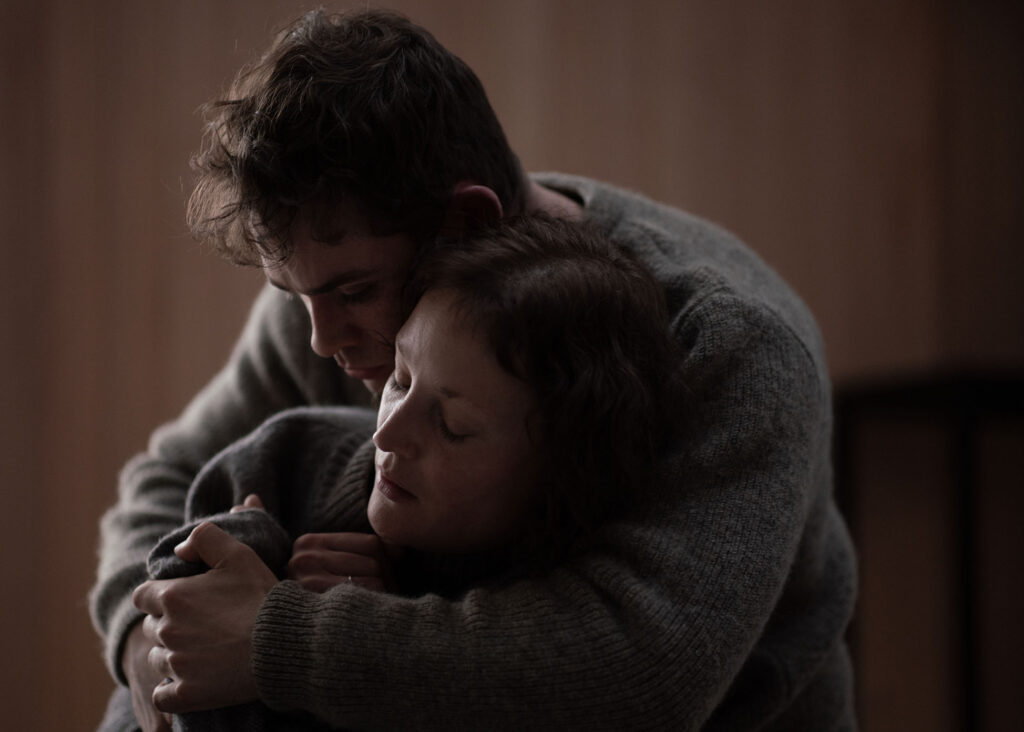 Dacre Montgomery and Vicky Krieps in a scene from Went Up the Hill